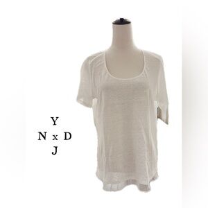 NYDJ CASUAL BLOUSE WITH RUFFLED BOTTOM SIZE M color parchment
